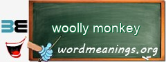 WordMeaning blackboard for woolly monkey